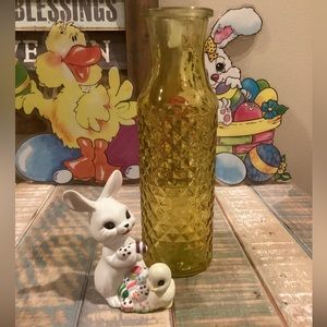 Vintage DPS Enzo Yellow/Amber Vase & Vintage Easter Bunny Tawain
